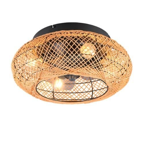 Plafonieră cu ventilator TRIO Lillesand, maro, 4xE27