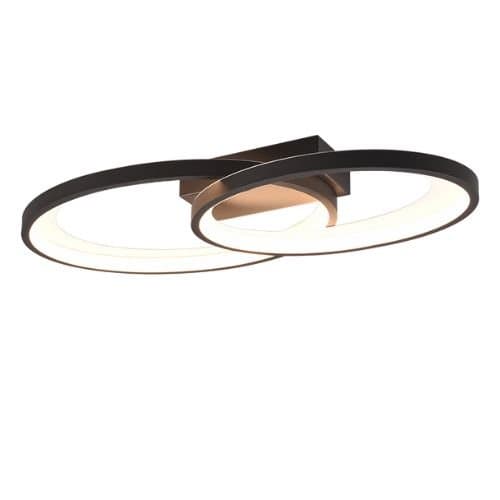 Plafonieră LED TRIO Malaga, 25W, 2900 lm, 3000K, negru mat