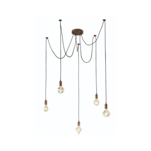 Corp suspensie TRIO Cord, 5xE27, cupru-antic