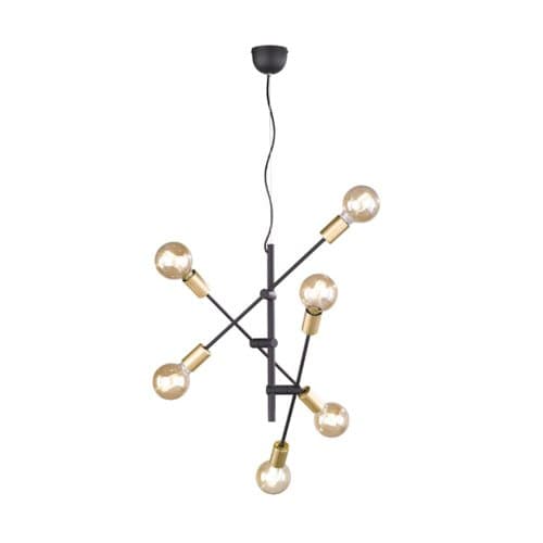 Corp suspendat TRIO Cross, negru mat, 6xE27