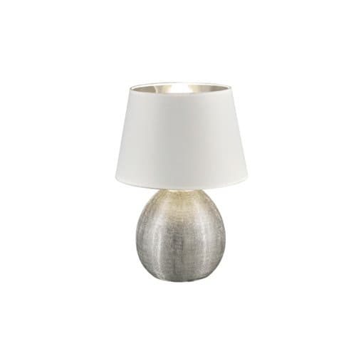 Veioză TRIO Luxor, E27, argintiu/alb, 60W