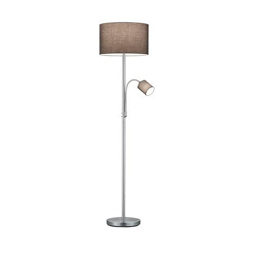 Lampadar TRIO Hotel gri, E27 + E14, pentru living și dormitor