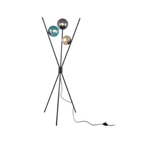 Lampadar TRIO Lance, negru mat, 3xE14, 3x28W