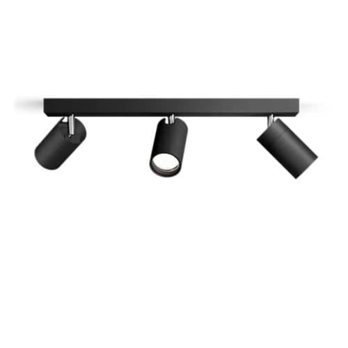 Spot Philips Idris, 3xGU10, negru, IP44, pentru interior umed