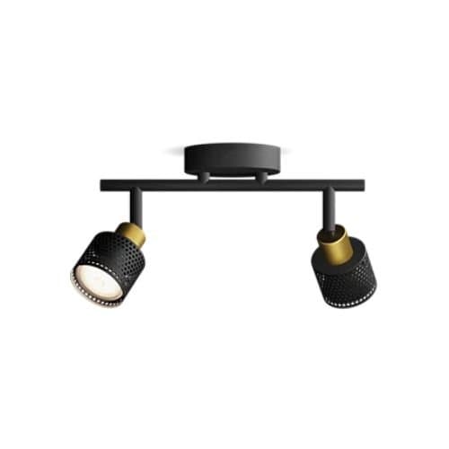 Spot Philips Niall GU10, negru/alămă/metal, 2x5W