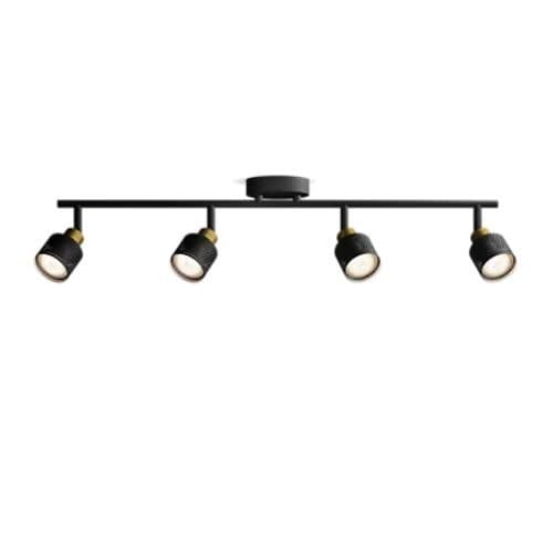 Spot Philips Niall, GU10, negru/alama/metal, 4 surse de lumină