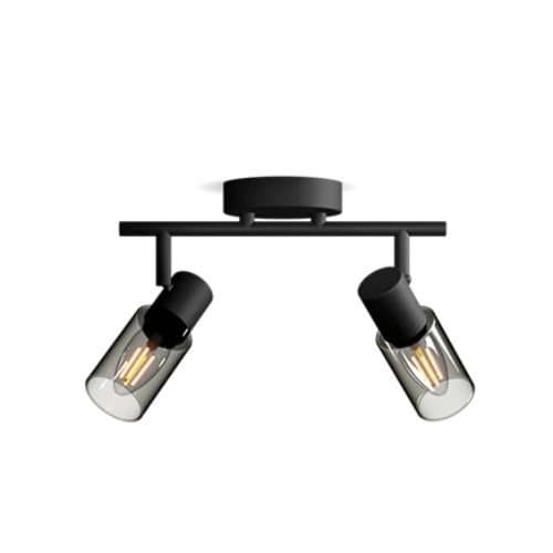 Spot PHILIPS Palms, 2xE14, negru și sticlă, pentru iluminat interior