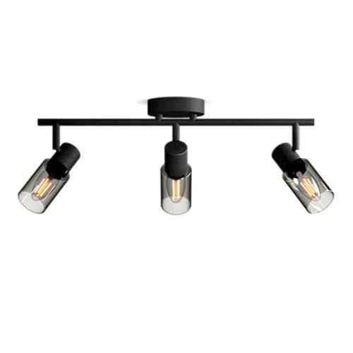 Spot Philips Palms, 3xE14, negru și sticlă, pentru iluminat interior