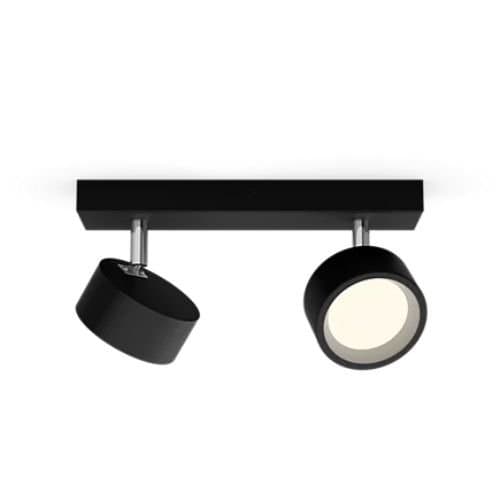 Spot LED Philips Bracia, negru, 2x5.5W, 1100 lm, 2700K
