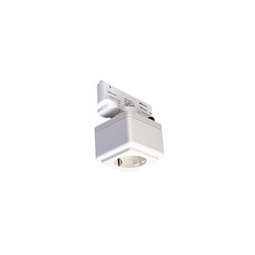 Adaptor pentru șină cu priză Schuko SLV Eutrac, alb