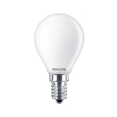 Bec LED Philips filament P45, 2700K, E14, lumină caldă
