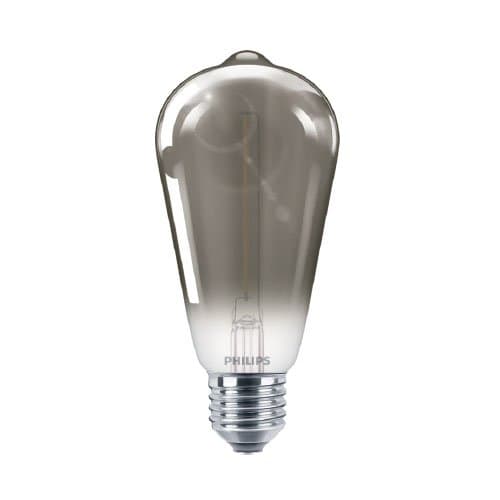 Bec LED decorativ Philips ST64 Smoky, 2,3W, 1800K, 100 lm