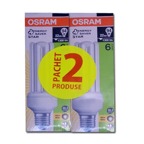 Pachet 2xDULUX Star 22W/827 WW E27 OSR