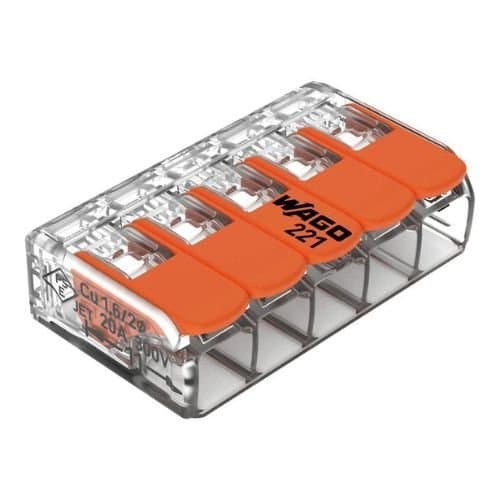 Conector WAGO transparent, set 8 buc, 32 A, pentru cabluri 0,02–4 mm²