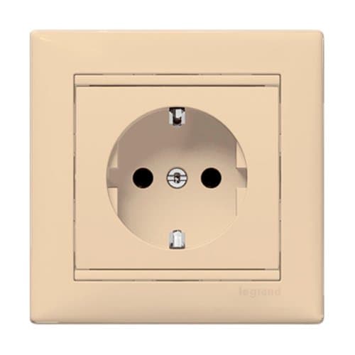 Priză Legrand Valena 2P+T 16A, ivoar, cu protecție pentru copii