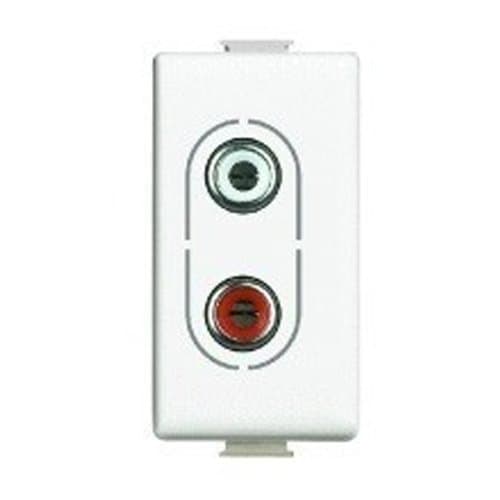 Priză audio Legrand Matix, 2 RCA, albă, 1 modul
