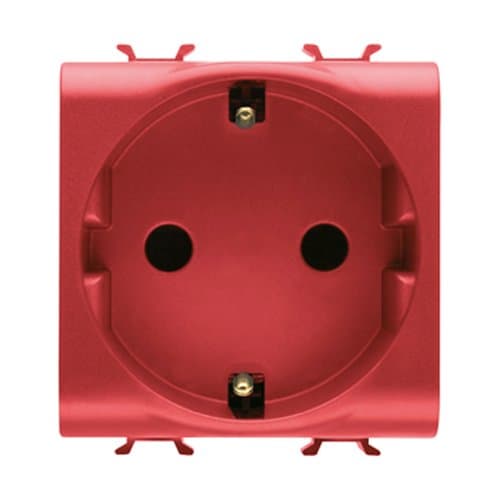 Priză roșie GEWISS 250V 2P+E 16A, pentru montaj modular