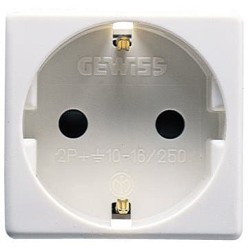 Priză GEWISS cu protecție pentru copii, 250V 16A, albă