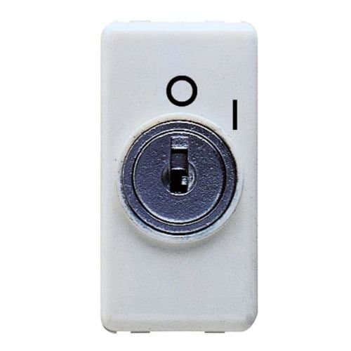 GW20005 Întrerupător cu cheie 2P 10AX 1 modul SY/WH
