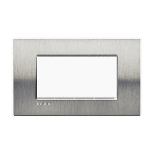 Ramă modulară LEGRAND Living Light, oțel lucios, 4 module