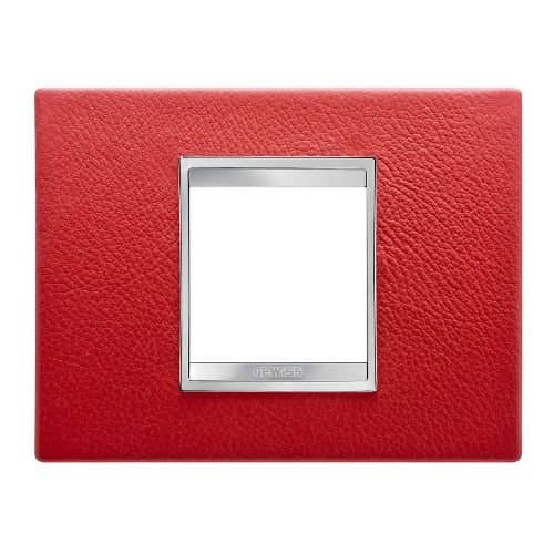 Ramă GEWISS Lux 2 module, finisaj CH/Rubin (piele)