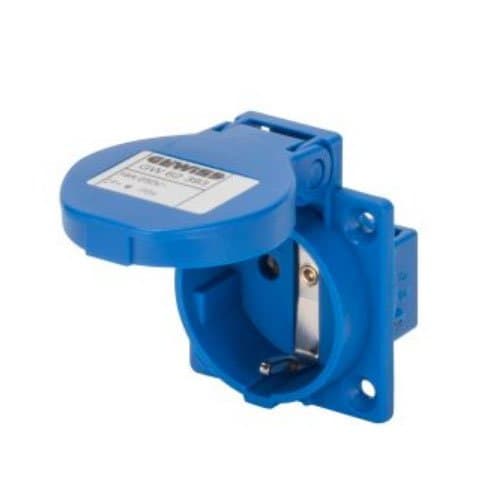 GW62393 Priză Schuko 2P+E 16A 230V 50x50mm, Albastru