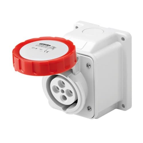 GW62442 Priză ind fixă 10G 3P+N+T 32A 400V 6h Roșu