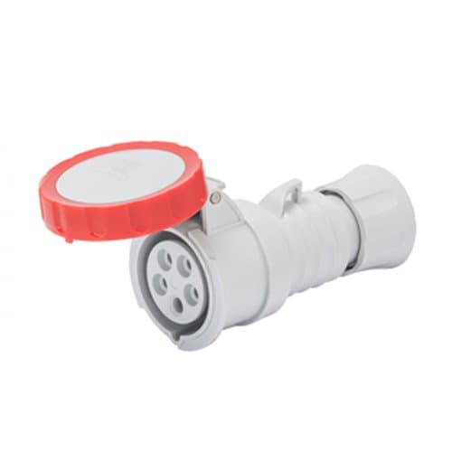 Priză mobilă industrială GEWISS, 3P+N+T, 16A, 400V, roșie