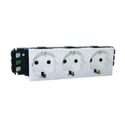 Priză modulară LEGRAND Mosaic, 3x2P+T, alb, cu borne automate