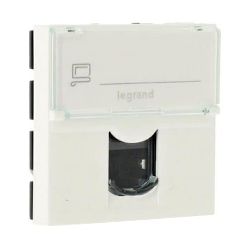 Priză RJ45 UTP cat 5e LEGRAND, finisaj aluminiu, gamă Mosaic