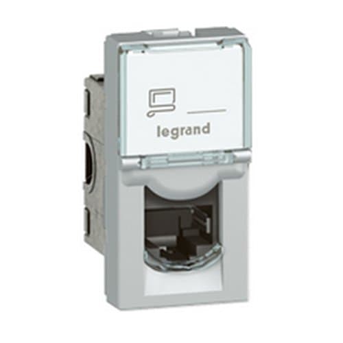 Priză RJ45 LEGRAND Mosaic Cat 6a, aluminiu