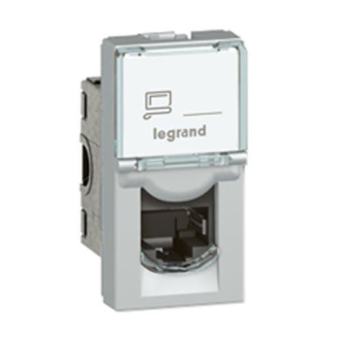 Priză RJ45 UTP cat 6 LEGRAND, 1 modul, aluminiu