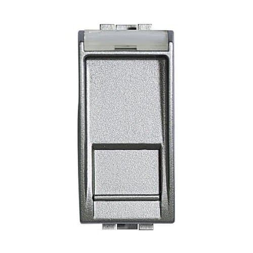Priză RJ45 UTP cat 5e Legrand, finisaj aluminiu, pentru montaj modular