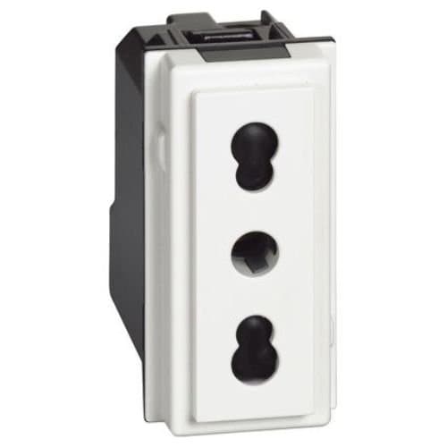 Priză LEGRAND Living Now albă, 250V, 16A, 2P+E