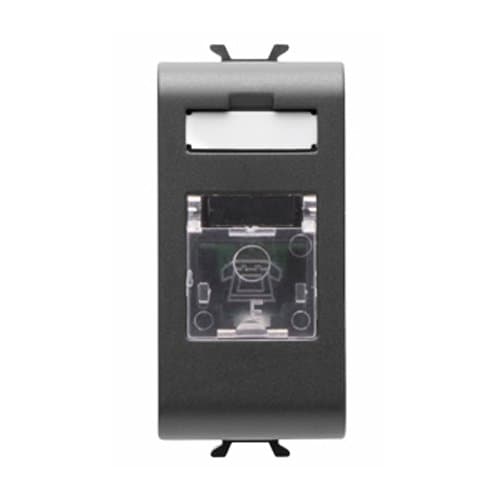 Priză telefon RJ11 GEWISS, 1 modul, negru satin