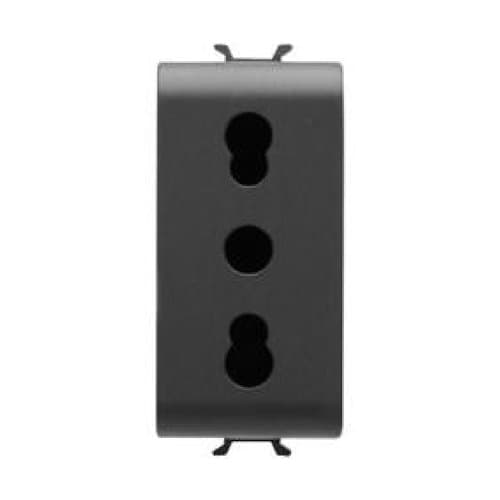 Priză pentru copii GEWISS Chorus, 250V 16A, negru satin