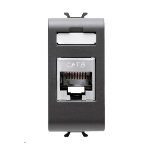 Priză RJ45 FTP Cat 6 GEWISS, 1 modul, negru satin