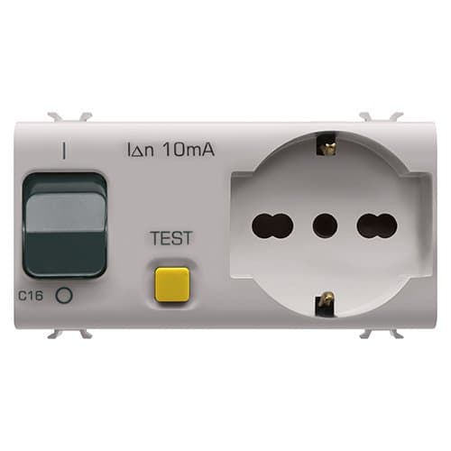Priză interbloc GEWISS 1P+N 16A, bej satin