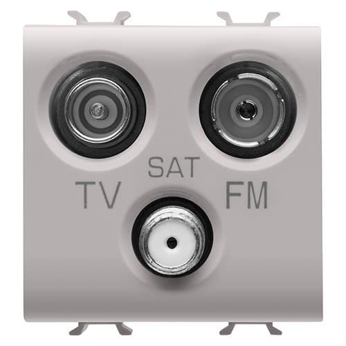 Priză TV-SAT-FM GEWISS, Bej Satin, pentru montaj modular
