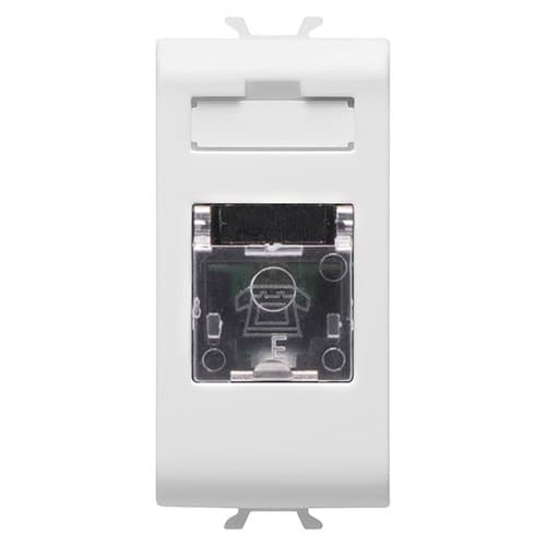 Priză telefon RJ11 GEWISS, 1 modul, Alb Satin