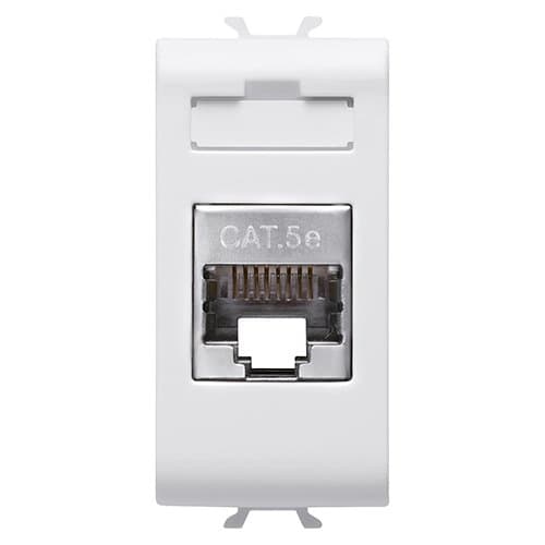 Priză RJ45 FTP cat 5e GEWISS, alb satin, 1 modul