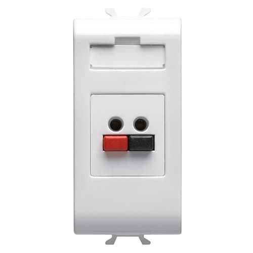 Priză microfon/boxă GEWISS, 1 modul, Alb Satin