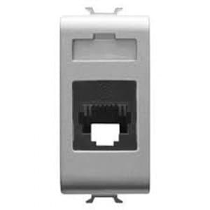 Priză telefon RJ11 GEWISS, 1 modul, gri titan