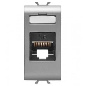 Priză RJ45 UTP cat 5e GEWISS, 1 modul, gri titan