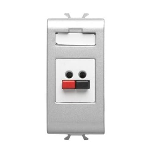 Priză microfon/boxă GEWISS, 1 modul, gri Titan