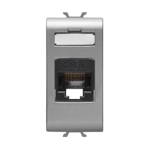 Priză RJ45 UTP cat 6 GEWISS Chorus, gri titan, 1 modul