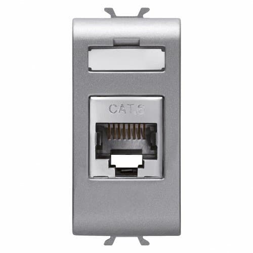 Priză RJ45 FTP Cat 6 GEWISS, 1 modul, gri titan