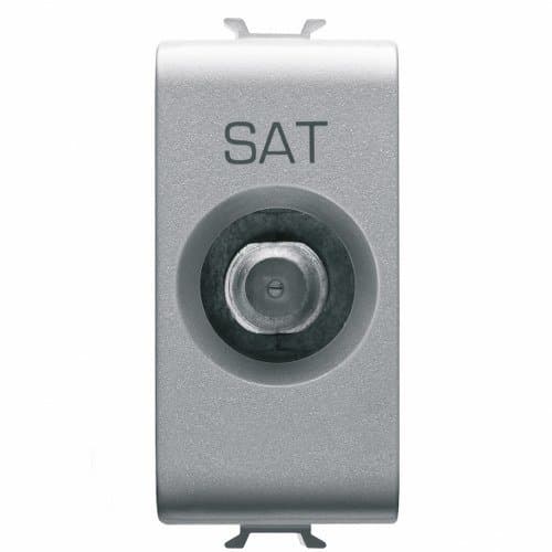 Priză TV-SAT directă GEWISS, 1 modul, gri titan
