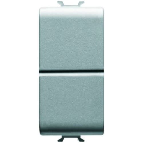 Buton GEWISS 16A, dublu, 1 modul, finisaj CH/Gri Titan