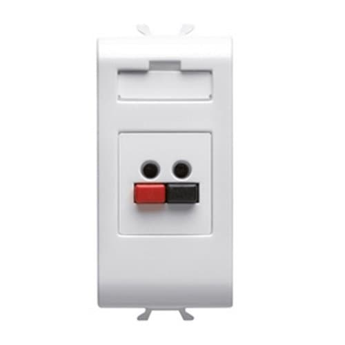 Priză microfon/boxă GEWISS, 1 modul, alb